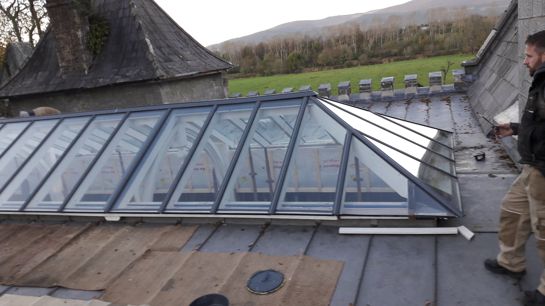 Castel renovation restoration glass used for roof